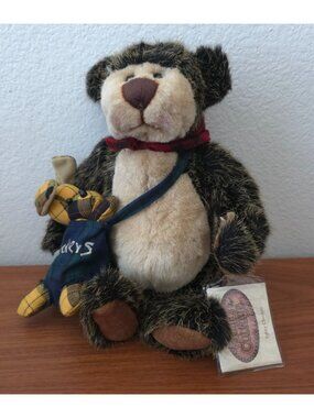 NWT Ganz Cottage TUBBY CHECKERS Articulated Plush Bear w/ Mini Plaid Dog RETIRED